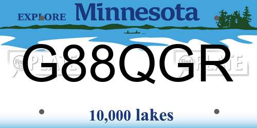 G88QGR Minnesota License Plate