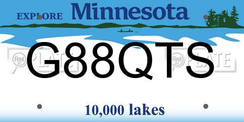G88QTS Minnesota License Plate