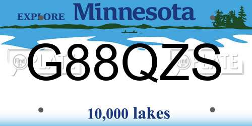 G88QZS Minnesota License Plate