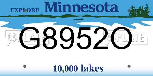 G8952O Minnesota License Plate