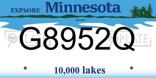 G8952Q Minnesota License Plate