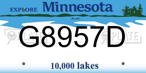 G8957D Minnesota License Plate