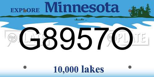 G8957O Minnesota License Plate