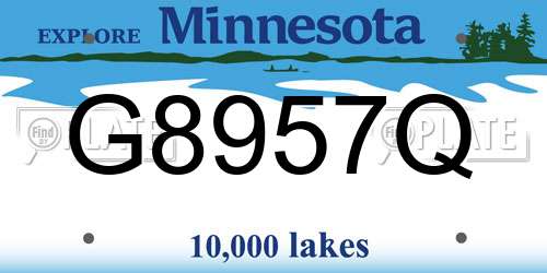 G8957Q Minnesota License Plate