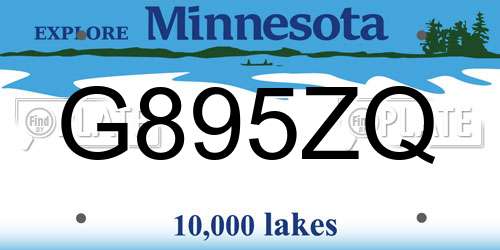 G895ZQ Minnesota License Plate