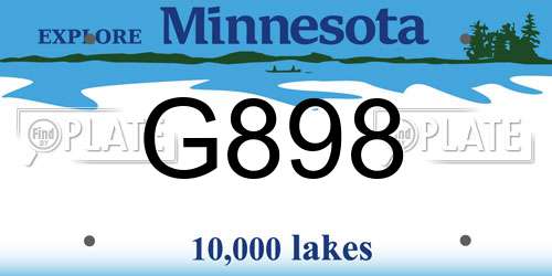G898 Minnesota License Plate