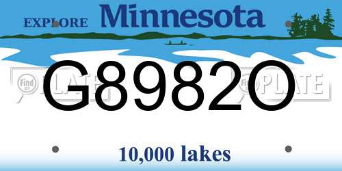 G8982O Minnesota License Plate
