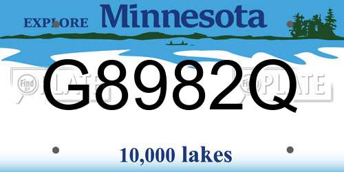 G8982Q Minnesota License Plate