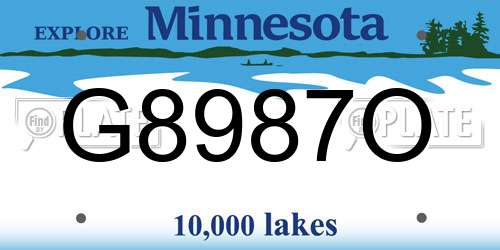 G8987O Minnesota License Plate