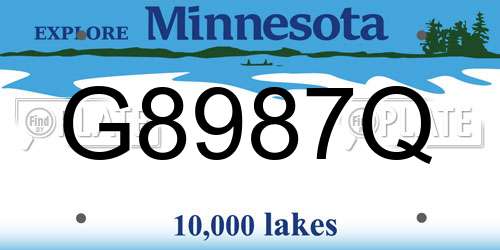 G8987Q Minnesota License Plate