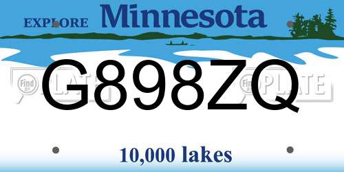 G898ZQ Minnesota License Plate
