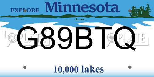 G89BTQ Minnesota License Plate