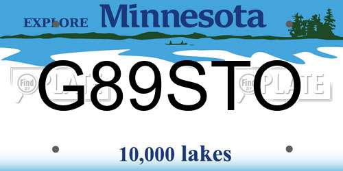 G89STO Minnesota License Plate