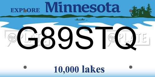 G89STQ Minnesota License Plate