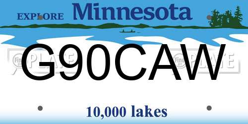 G90CAW Minnesota License Plate