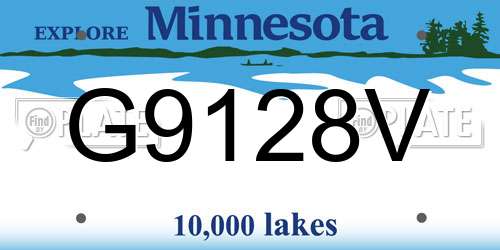 G9128V Minnesota License Plate