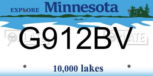G912BV Minnesota License Plate