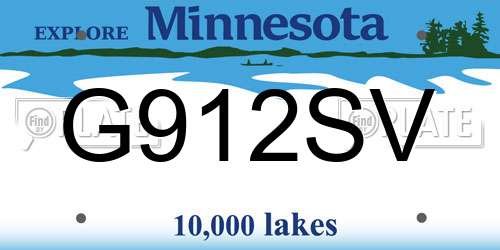 G912SV Minnesota License Plate