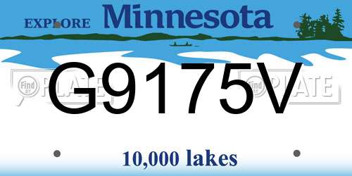 G9175V Minnesota License Plate