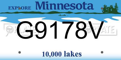 G9178V Minnesota License Plate