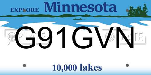 G91GVN Minnesota License Plate