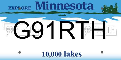 G91RTH Minnesota License Plate