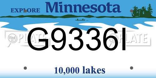 G9336I Minnesota License Plate