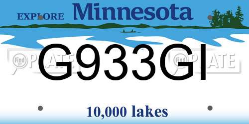 G933GI Minnesota License Plate