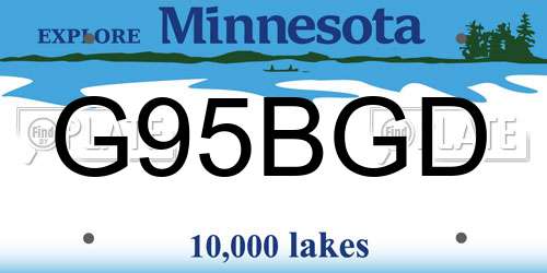 G95BGD Minnesota License Plate