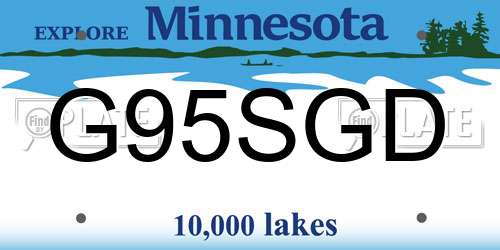 G95SGD Minnesota License Plate