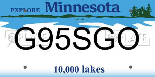 G95SGO Minnesota License Plate
