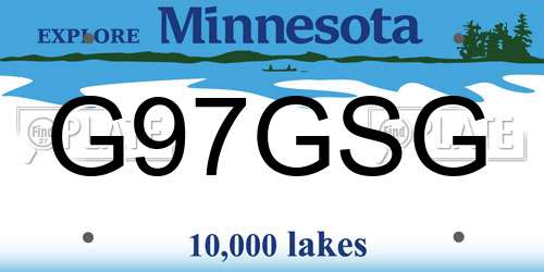 G97GSG Minnesota License Plate