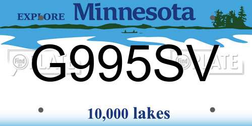 G995SV Minnesota License Plate