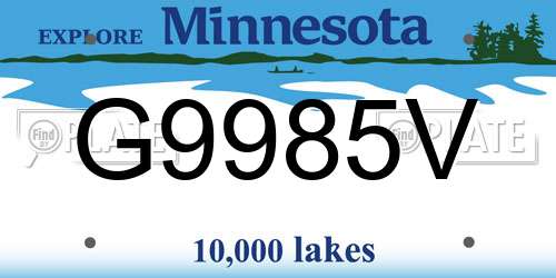 G9985V Minnesota License Plate