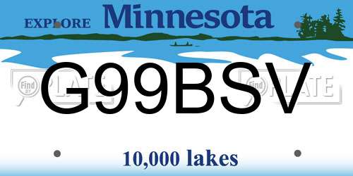 G99BSV Minnesota License Plate