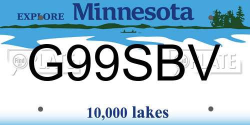 G99SBV Minnesota License Plate