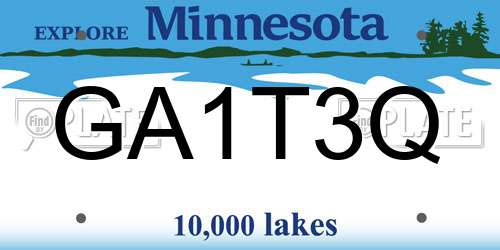 GA1T3Q Minnesota License Plate