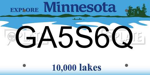 GA5S6Q Minnesota License Plate