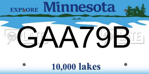 GAA79B Minnesota License Plate