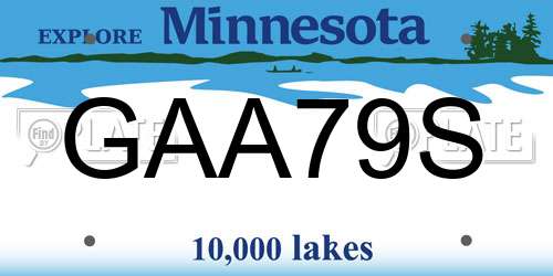 GAA79S Minnesota License Plate