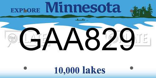 GAA829 Minnesota License Plate