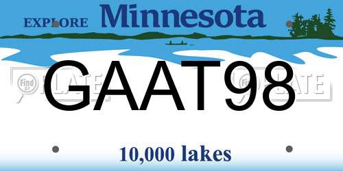 GAAT98 Minnesota License Plate