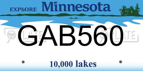 GAB560 Minnesota License Plate