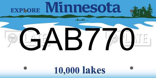 GAB770 Minnesota License Plate