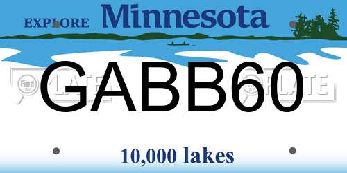 GABB60 Minnesota License Plate