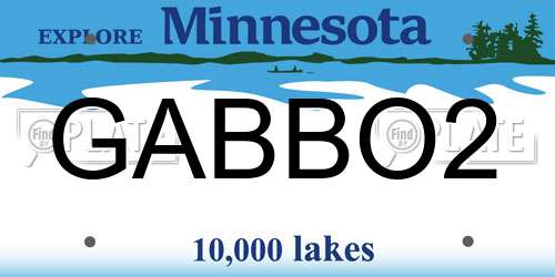 GABBO2 Minnesota License Plate
