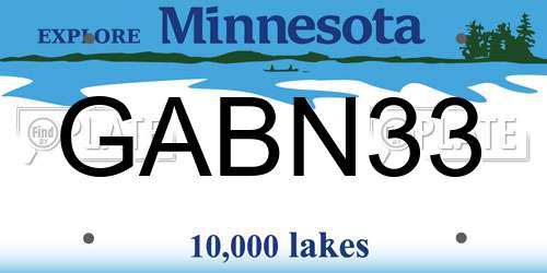 GABN33 Minnesota License Plate