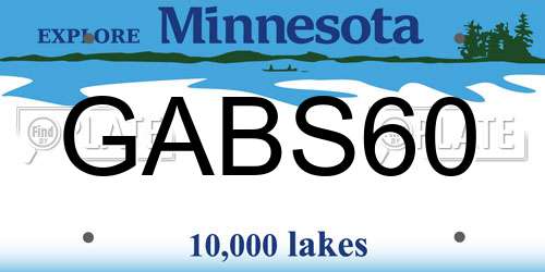 GABS60 Minnesota License Plate