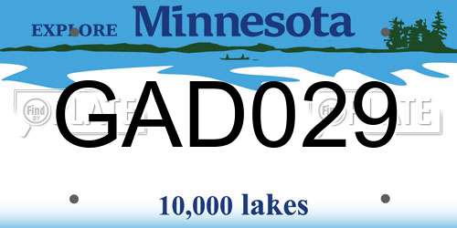GAD029 Minnesota License Plate