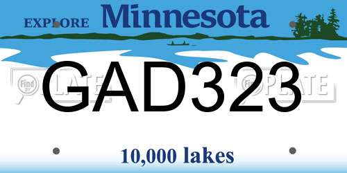 GAD323 Minnesota License Plate